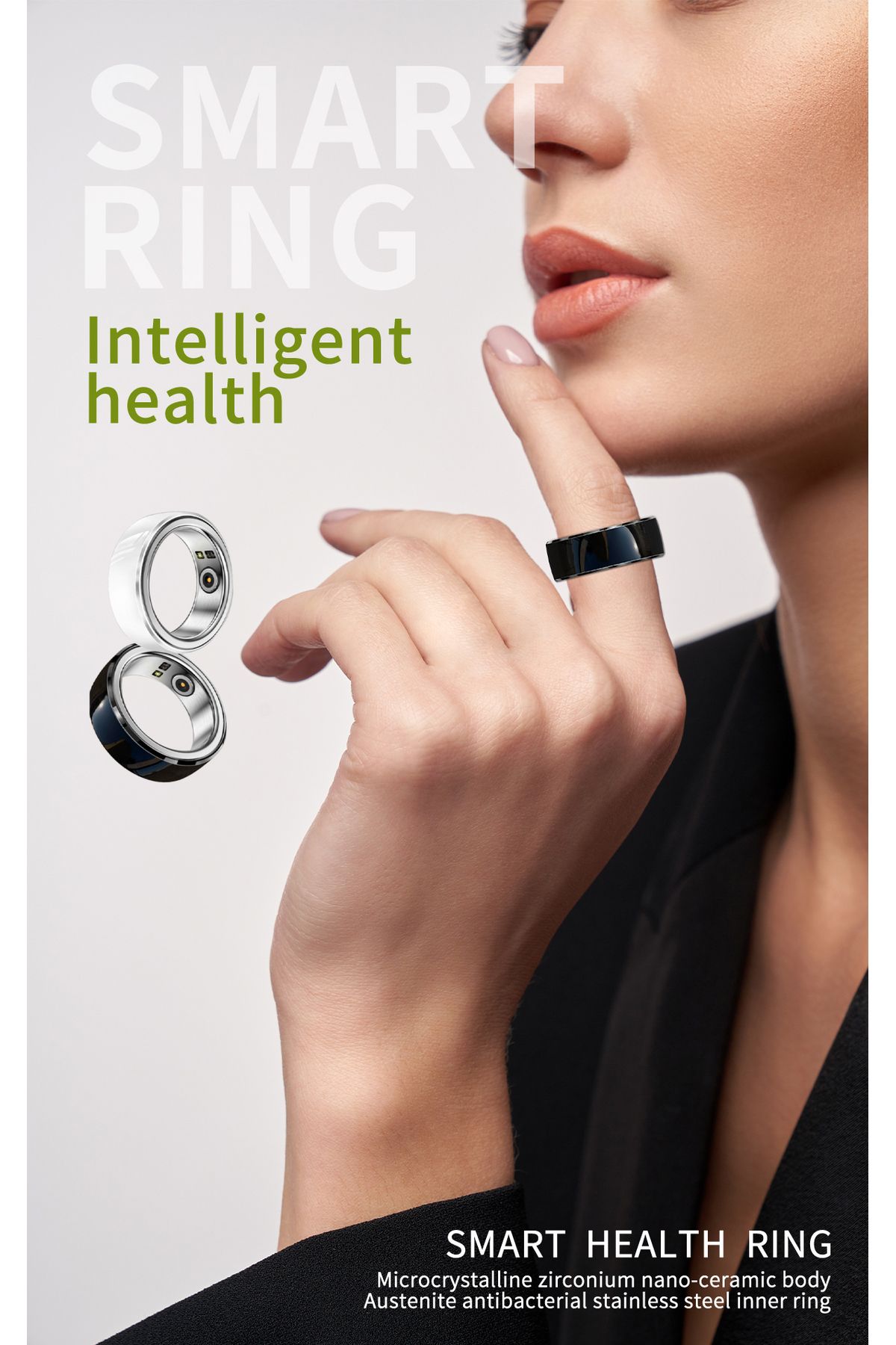 ideal STORE-IdealSTORE Fashion Multifunctional Bluetooth Smart Ring, Heart Rate Monitor, Blood Pressure 8
