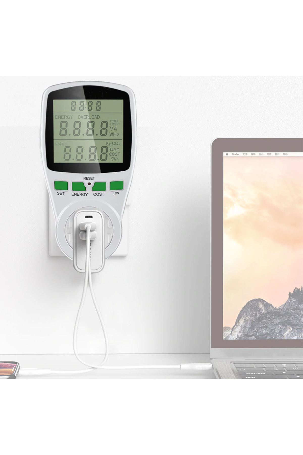 ideal STORE-IdealStore SaveEnergy Energy Meter Socket, Digital, Energy Consumption Setting, kWh Cost Setting 2