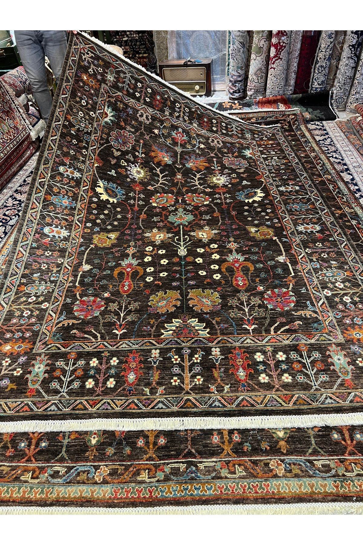 RD RAMAZAN DAĞ EL HALI SANATI El Dokuma Afgan Şirvan Halısıdır Birinci Sınıf Kalite Ebat 256x180