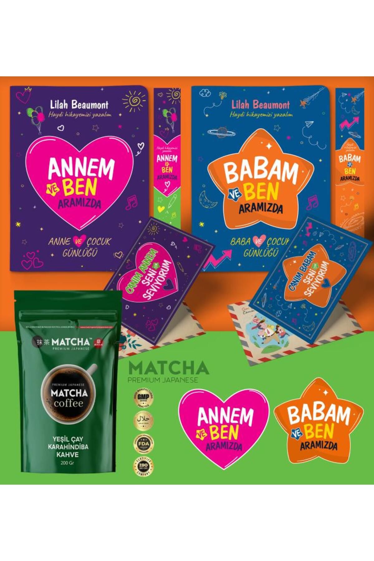 nesnel yayınlar Annem - Babam ve Ben Aramızda Ayraç Kartpostal - Matcha Kahve