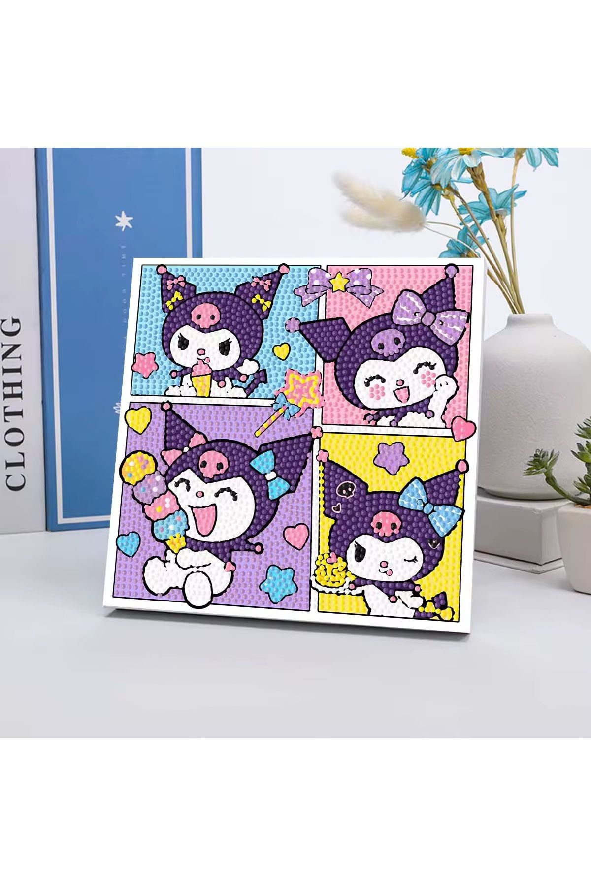 synshop Kuromi Kuromili Elmas Mozaik Kendin Yap Dıy Boyama Seti Boncuklu Taşlı Tablo Tuval Taşlama