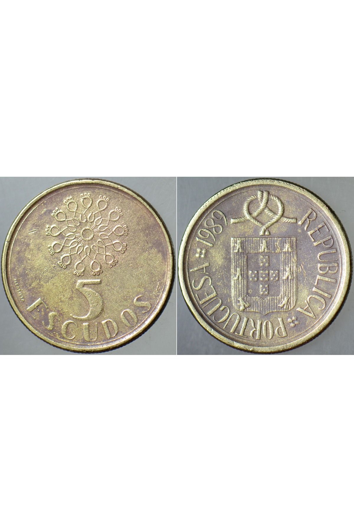Banknoting PORTEKİZ 5 ESKUDO 1989.