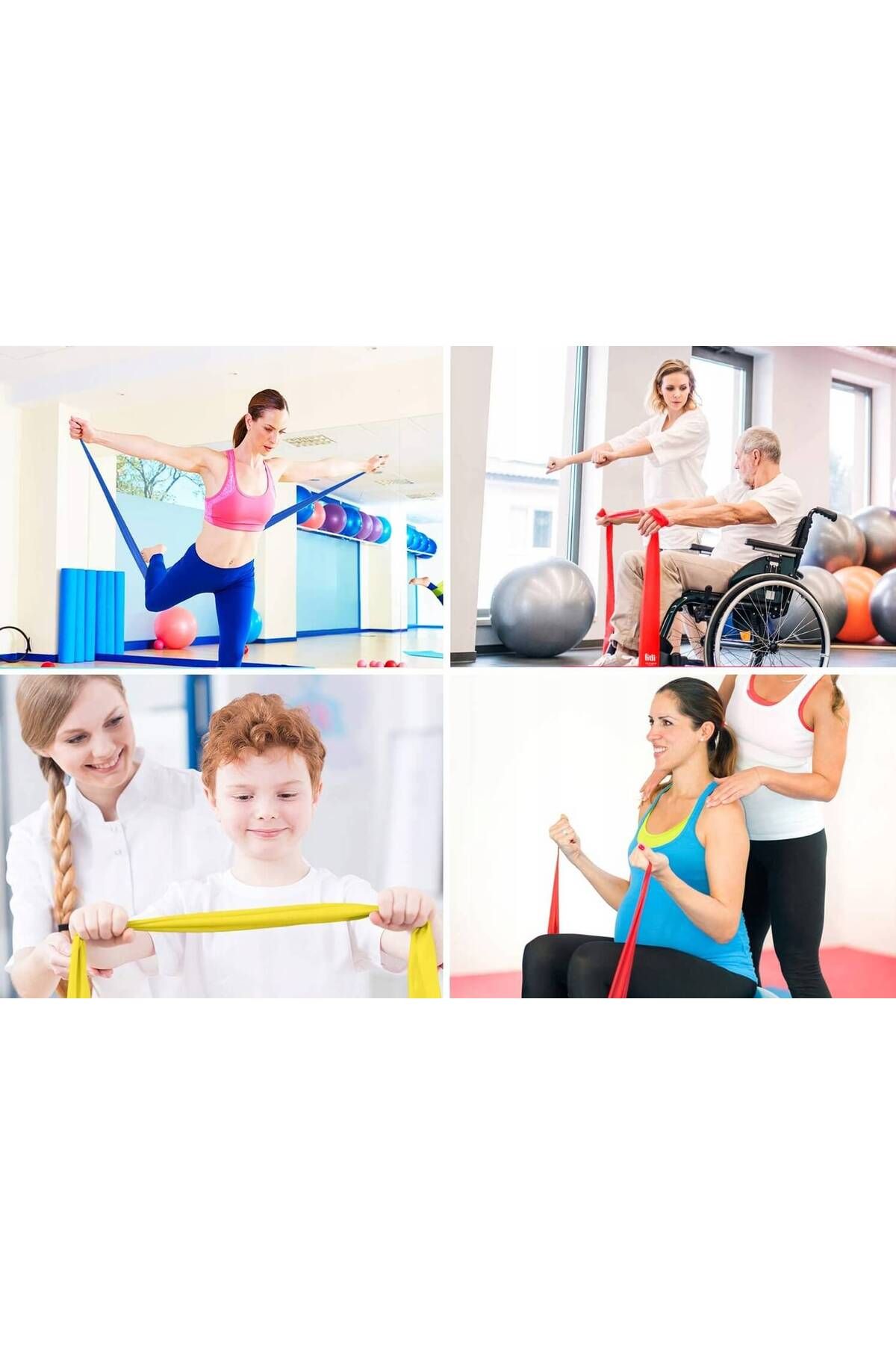 Fitli-Set 3 benzi elastice pentru exercitii , 3 niveluri de rezistenta, Multicolor 5
