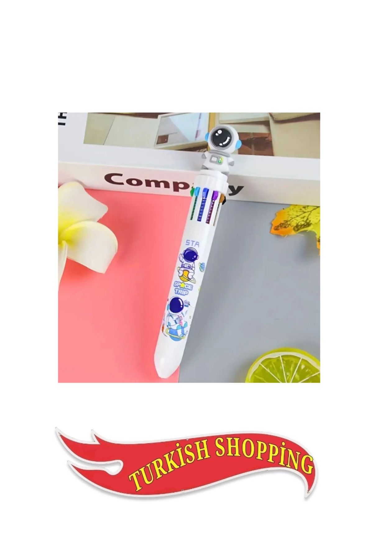 shop Yuvarlak Tükenmez Kalem On Renkli Geri Çekilebilir Karikatür Astronot