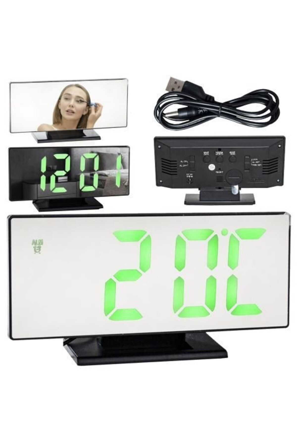ideal STORE-Ideal Store LED alarm clock with black mirror and thermometer 19x10 cm 6