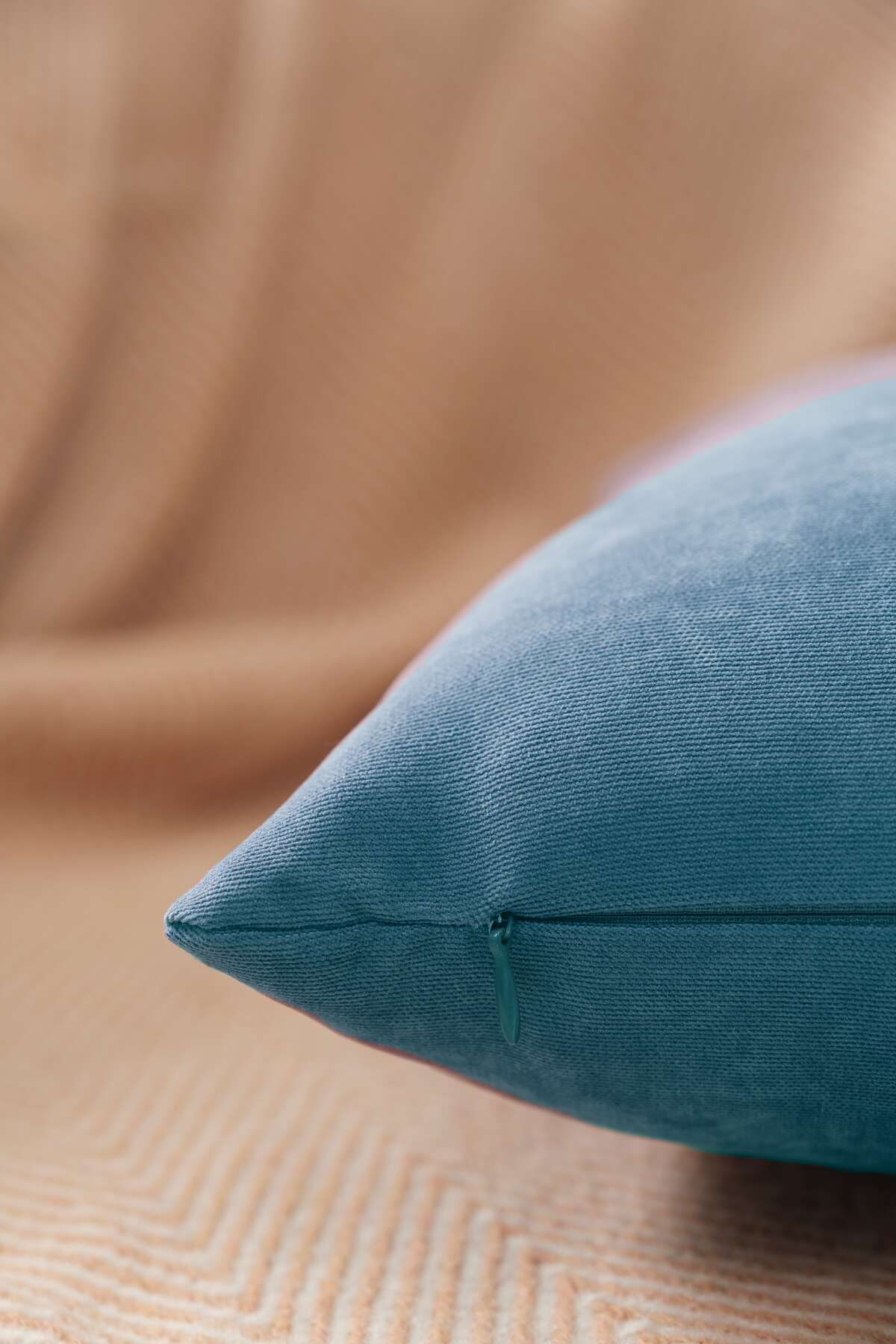 ÖZENEV-Panoroma Petrol Plain Plain Throw Pillow Case Suitable for Punch (Punch) Processing Decorative Pillow Case 30X50 3