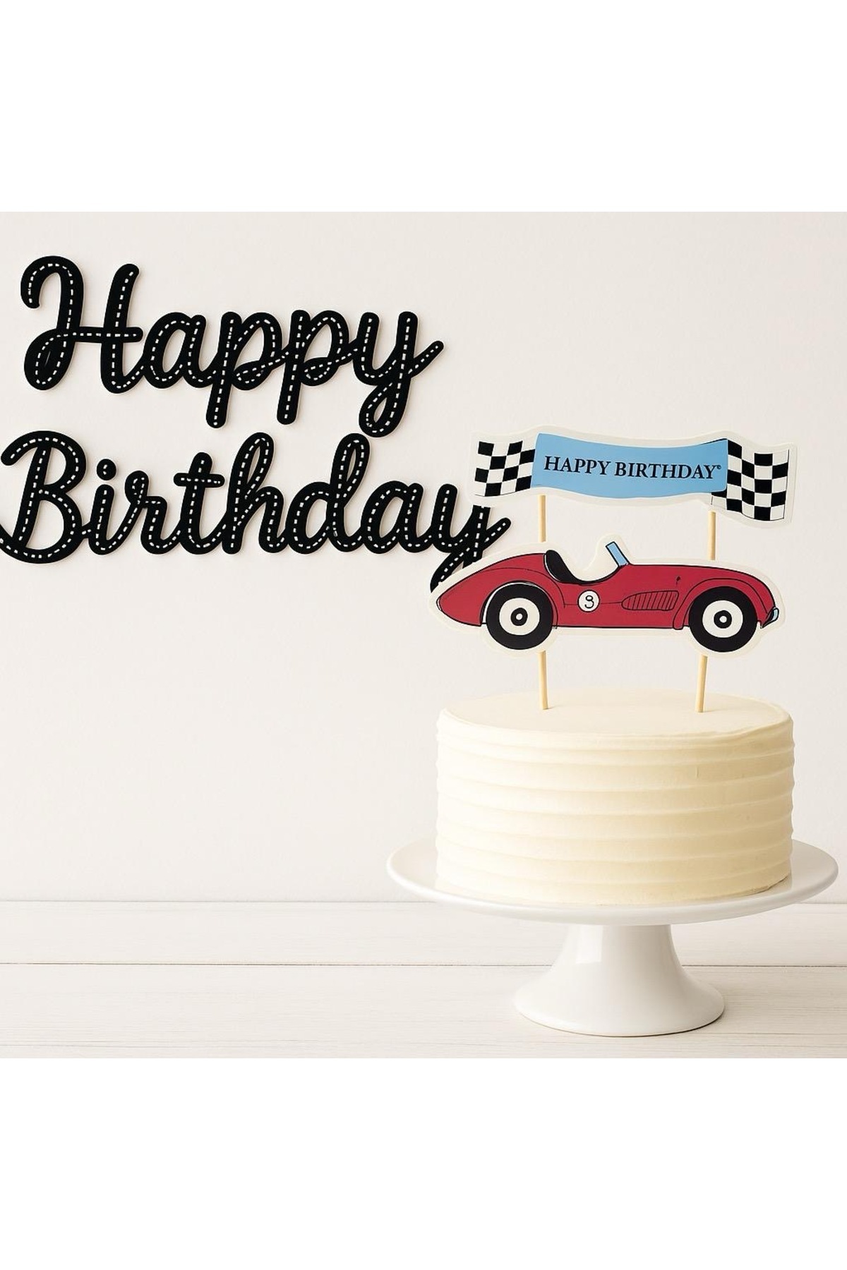 Partifabrik Yarış Temalı 2 Parça Parti Seti Happy Birthday