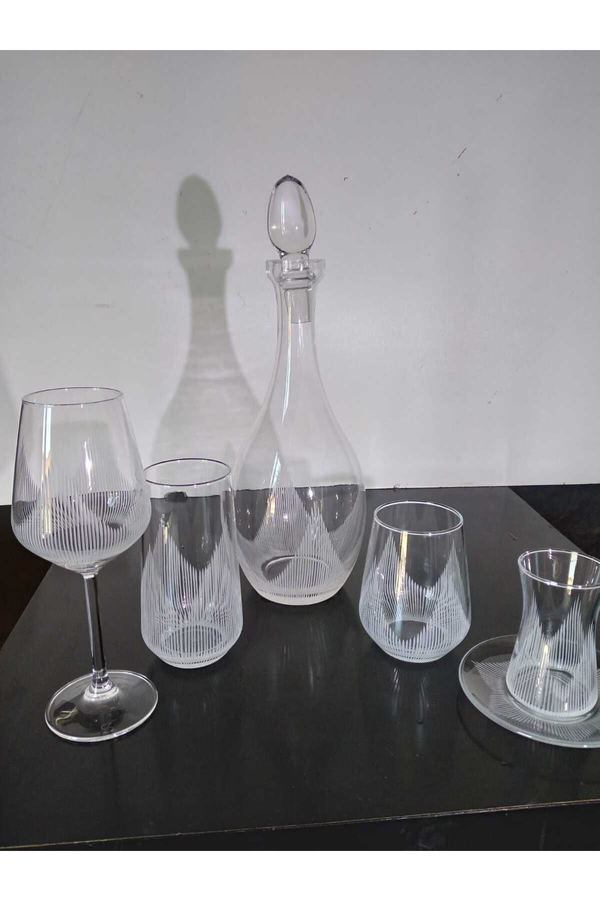 Paşabahçe Piramit desen kristal 31 parça set
