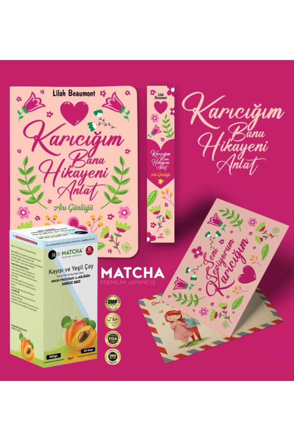 nesnel yayınlar Karıcığım Bana Hikayeni Anlat Ayraç Kartpostal - Kayısı Matcha Çayı