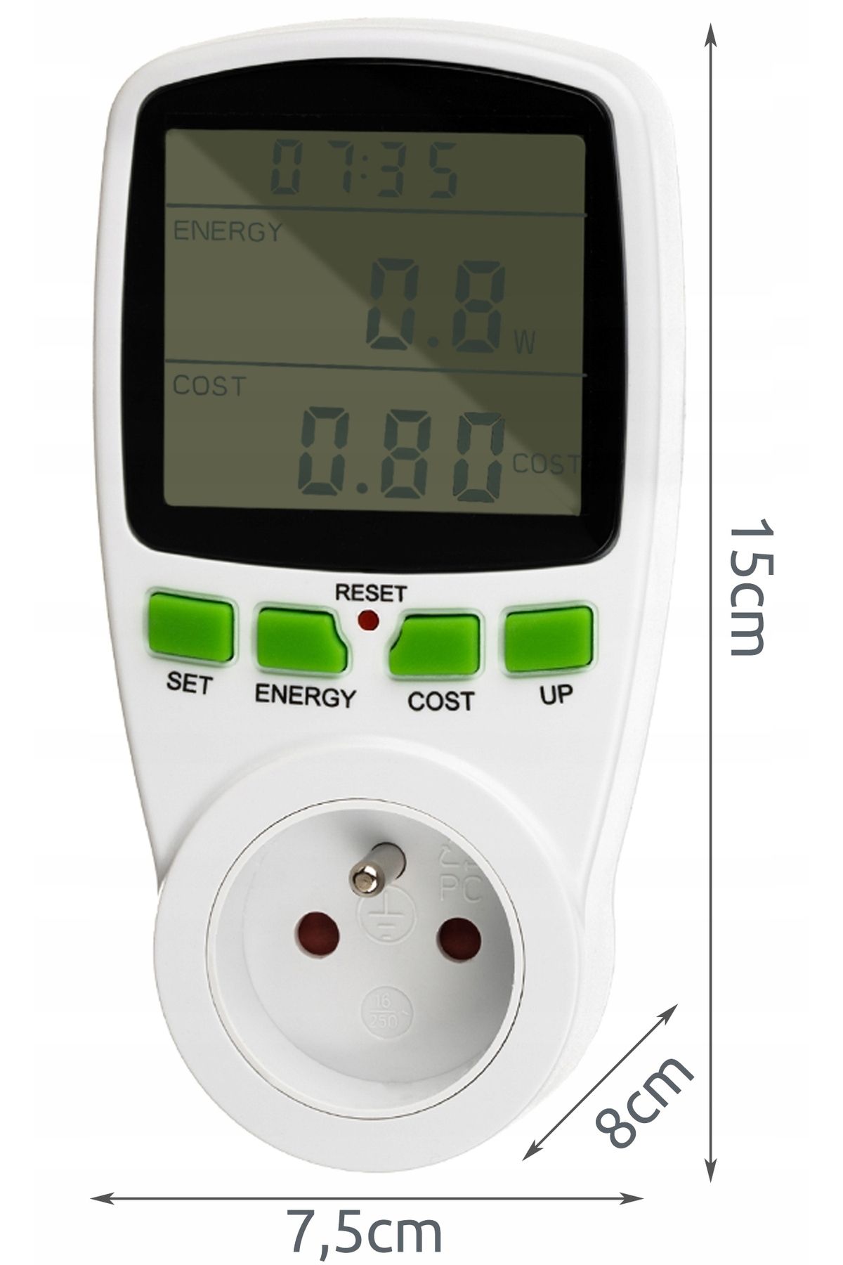 ideal STORE-IdealStore SaveEnergy Energy Meter Socket, Digital, Energy Consumption Setting, kWh Cost Setting 9