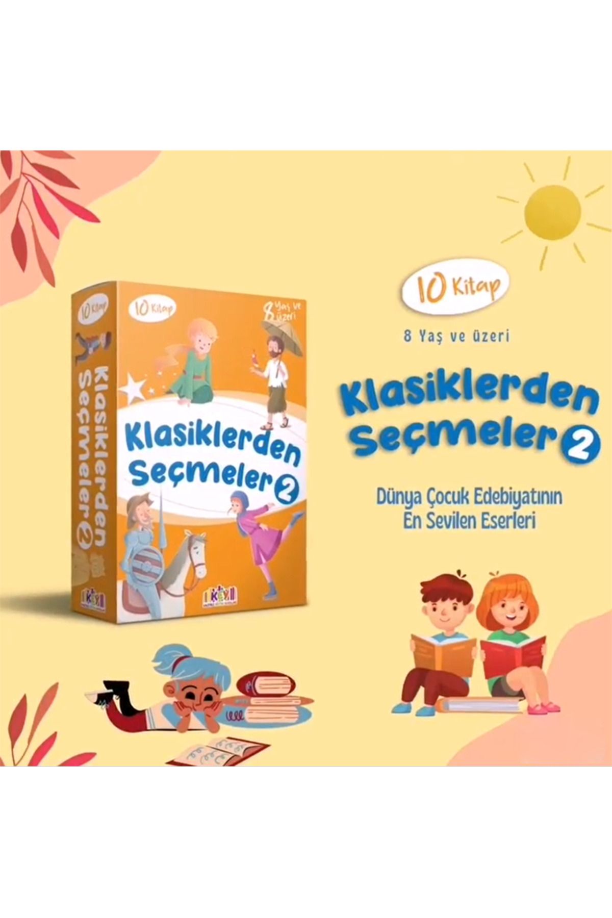 3K YAYIN Kaliteli Eğitim Yayınları (KEY) KLASİKLERDEN SEÇMELER-2 Hikaye Serisi 10Kitap 8 Yaş+ 3.SINIF 4.SINIF