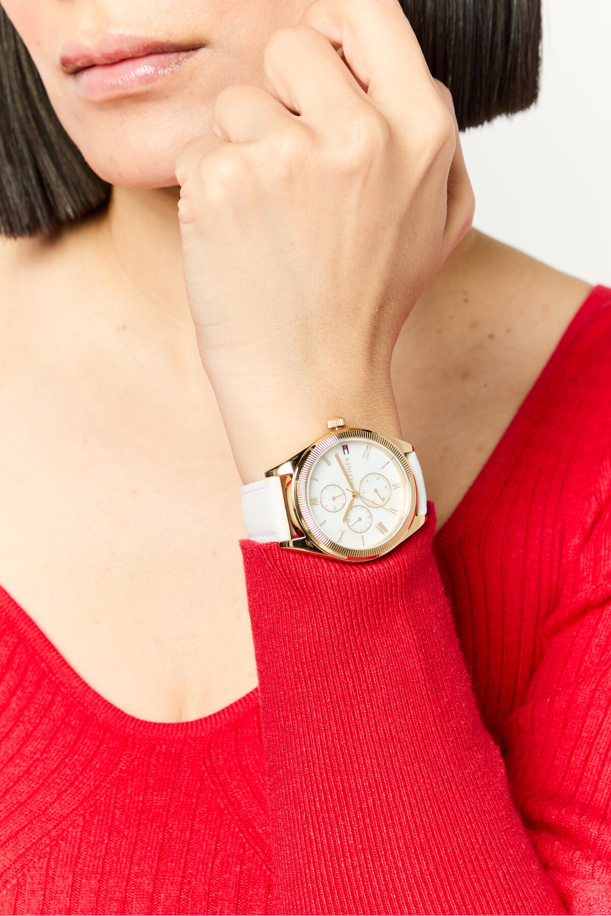 Tommy Hilfiger-Women 1782594 Leather Watch 34 mm, White 2