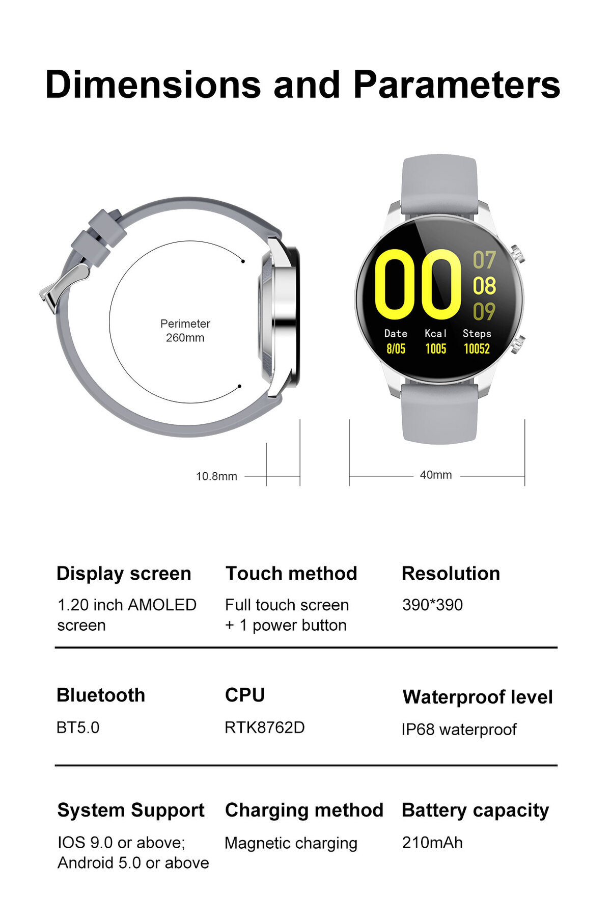 ideal STORE-idealStore SuperPro SmartWatch, 1.2 inch Amoled Screen, App Notifications, Heart Rate Monitoring 6