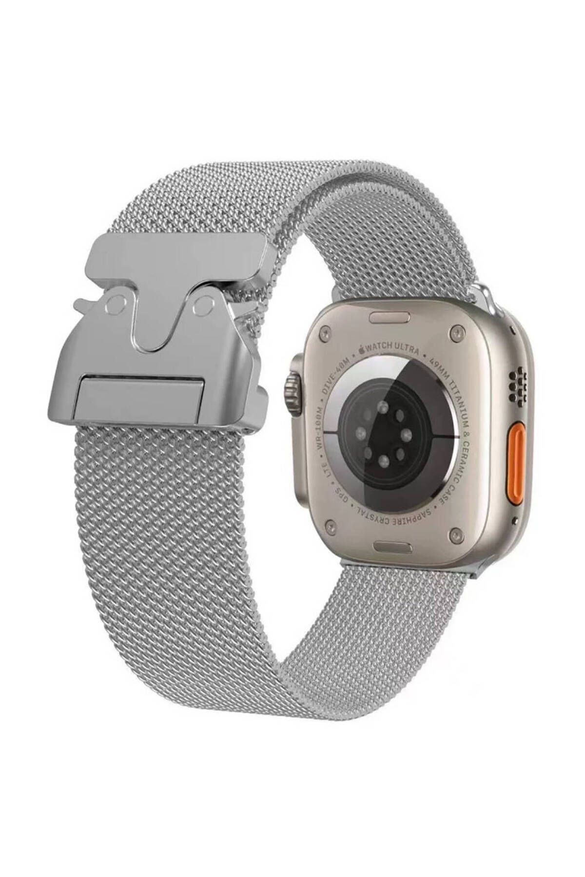 Megafox Teknoloji Apple Watch 10 46mm Uyumlu Zore KRD-25 Metal Hasır Kordon