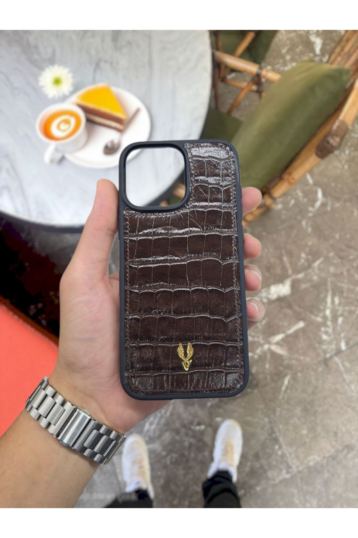 VİSSO Hakiki Deri İPHONE Telefon Kılıfı Kişiye Özel İsim Baskılı Kadın Erkek İPHONE 15 PLUS UYUMLU