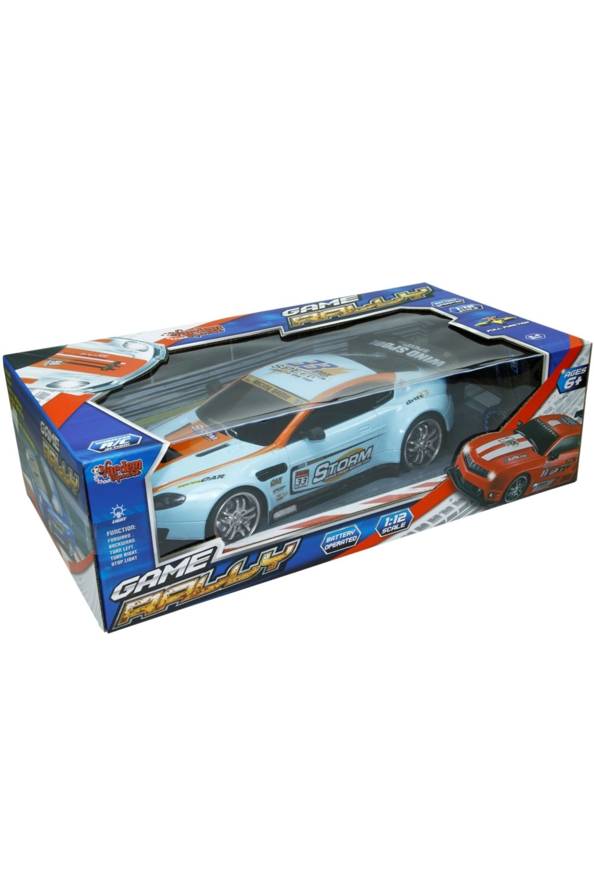 Vardem Şarjlı Işıklı Power Racing Car - Güç Yarış Arabası 1:12 Ralli Arabası , 41 cm Kutulu