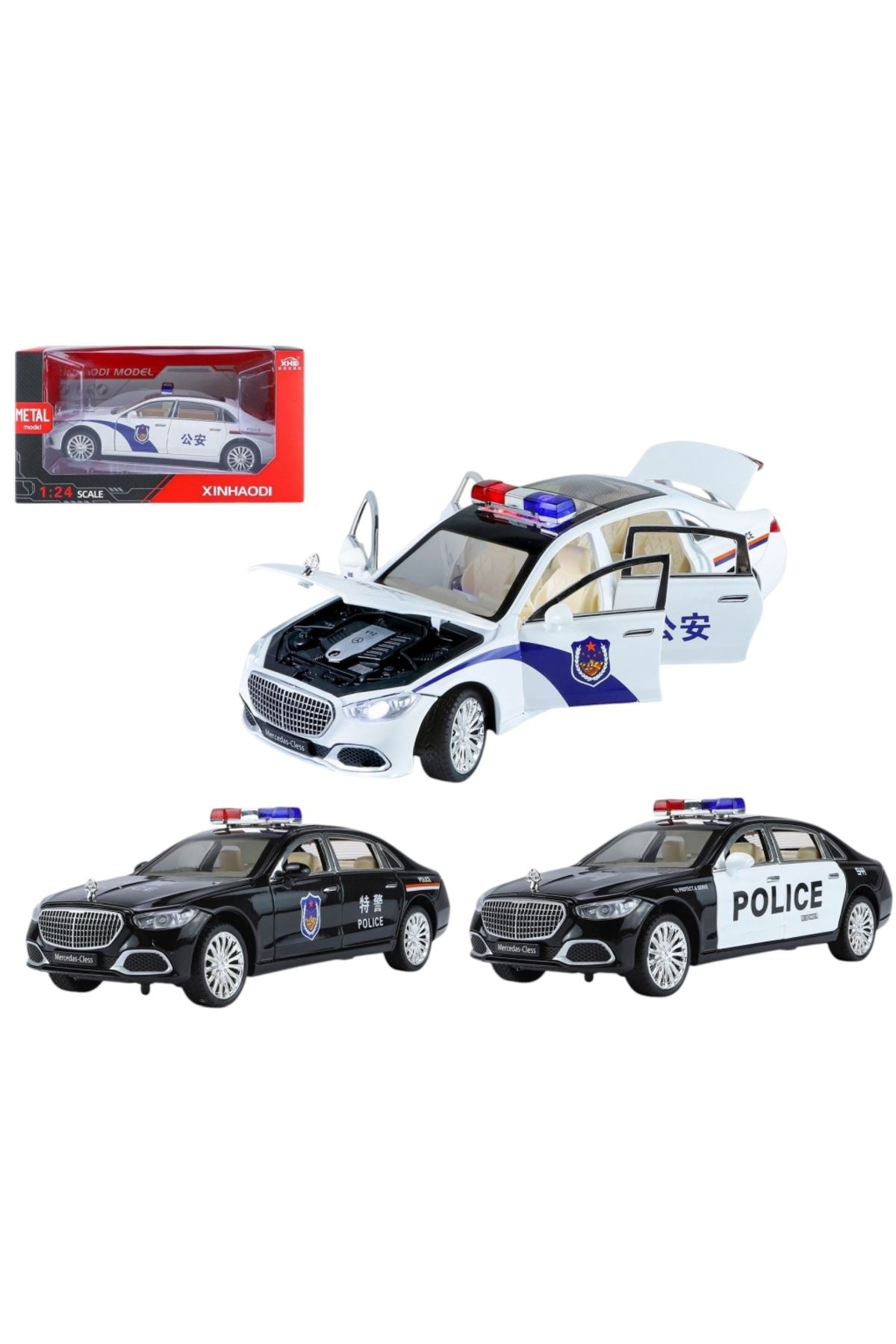 BYCEGU 95583 SESLİ VE IŞIKLI ÇEKBIRAK METAL POLİS ARABASI OYUNCAK LÜKS MODEL POLİS ARABASI
