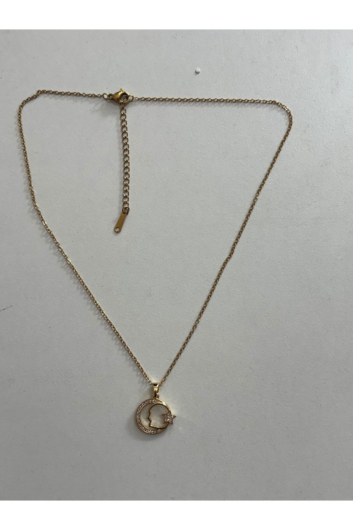 strabellaclothes Celik kolye lale kabatmalı incili kolye gold