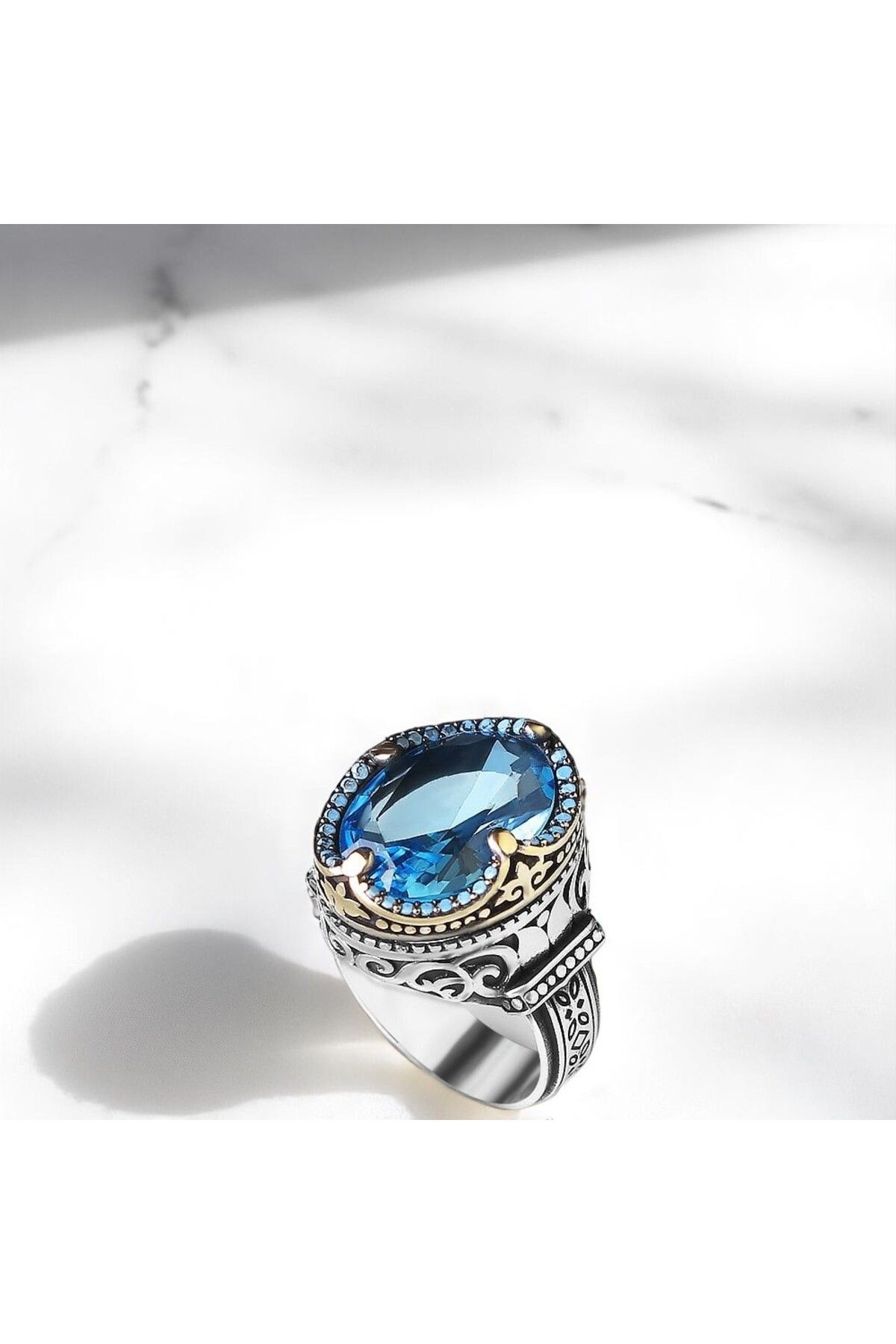 Asteria Jewelry Aquamarine Taşlı Gümüş Yüzük
