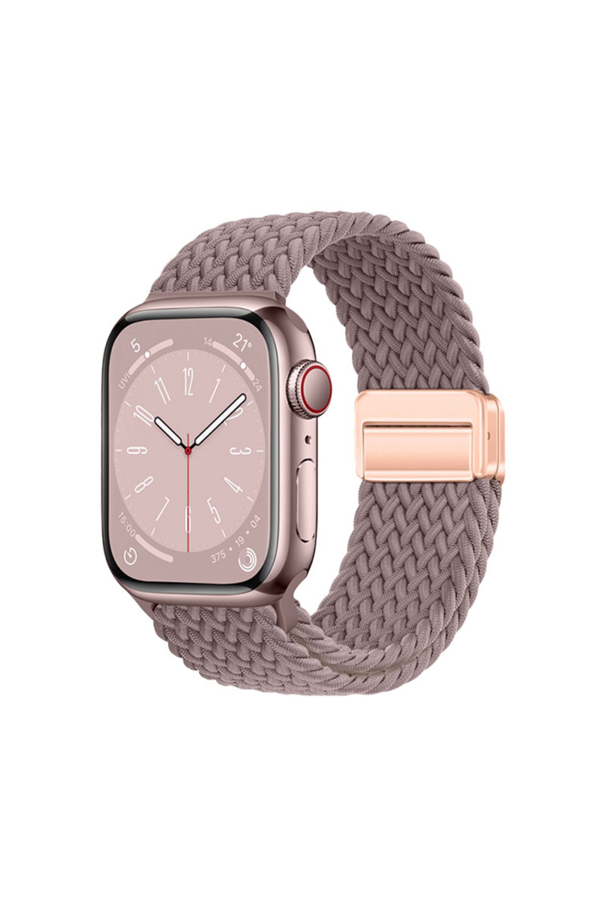 Megafox Teknoloji Apple Watch 38mm Uyumlu Zore KRD-134 Örgü Tasarımlı Hasır Kordon Strap Kayış