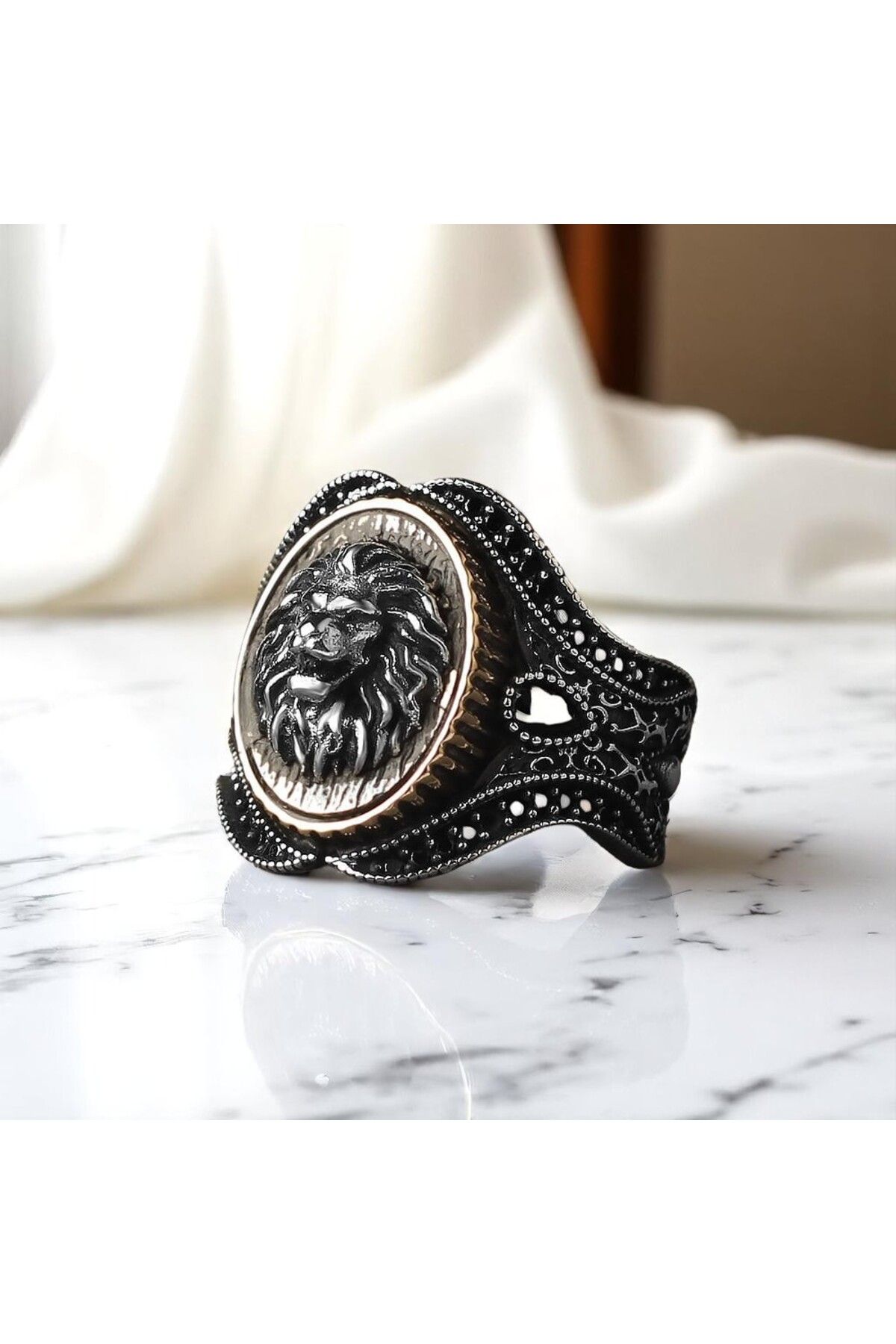 Asteria Jewelry Aslan Figürlü Gümüş Yüzük