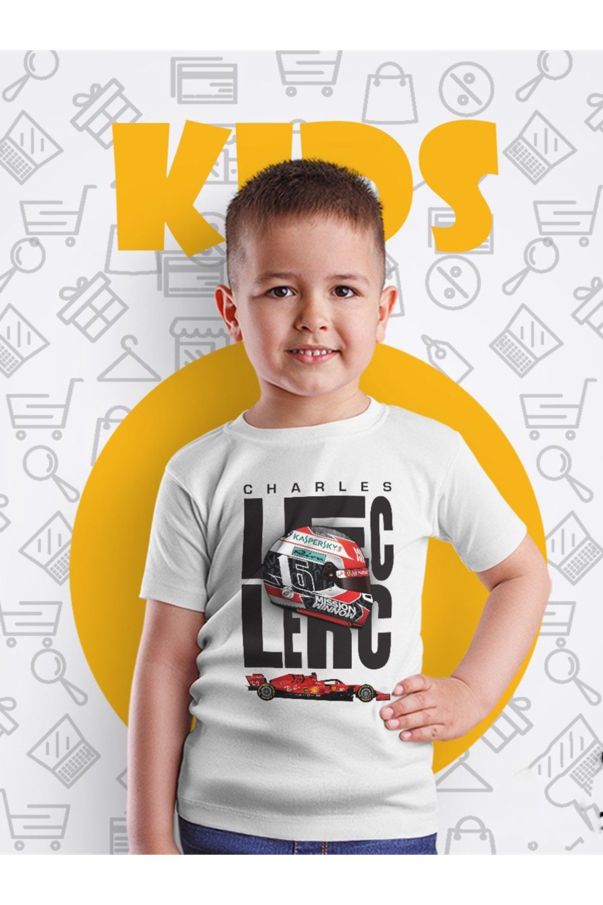 FNBX Charles Leclerc Kask T-Shirt Çocuk