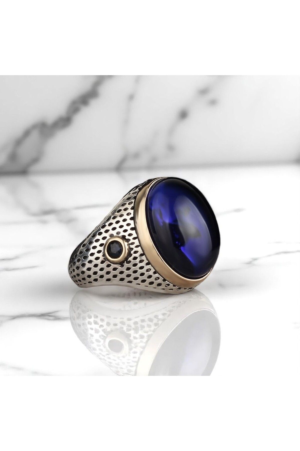 Asteria Jewelry Mavi Zirkon Taşlı Gümüş Yüzük