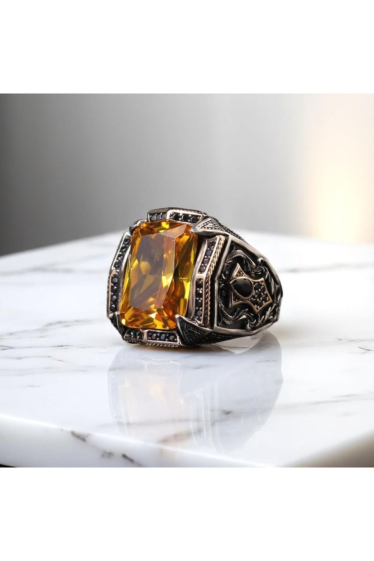 Asteria Jewelry Sitrin Taşlı Gümüş Yüzük