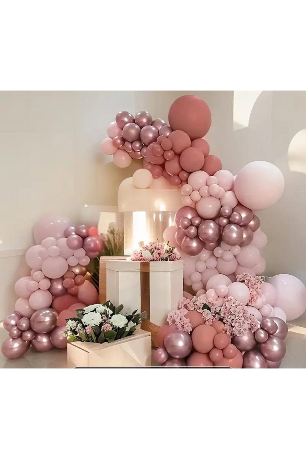 Parti Düşleri 100 lü Pembe temalı Doğum günü Balon Zincir Seti