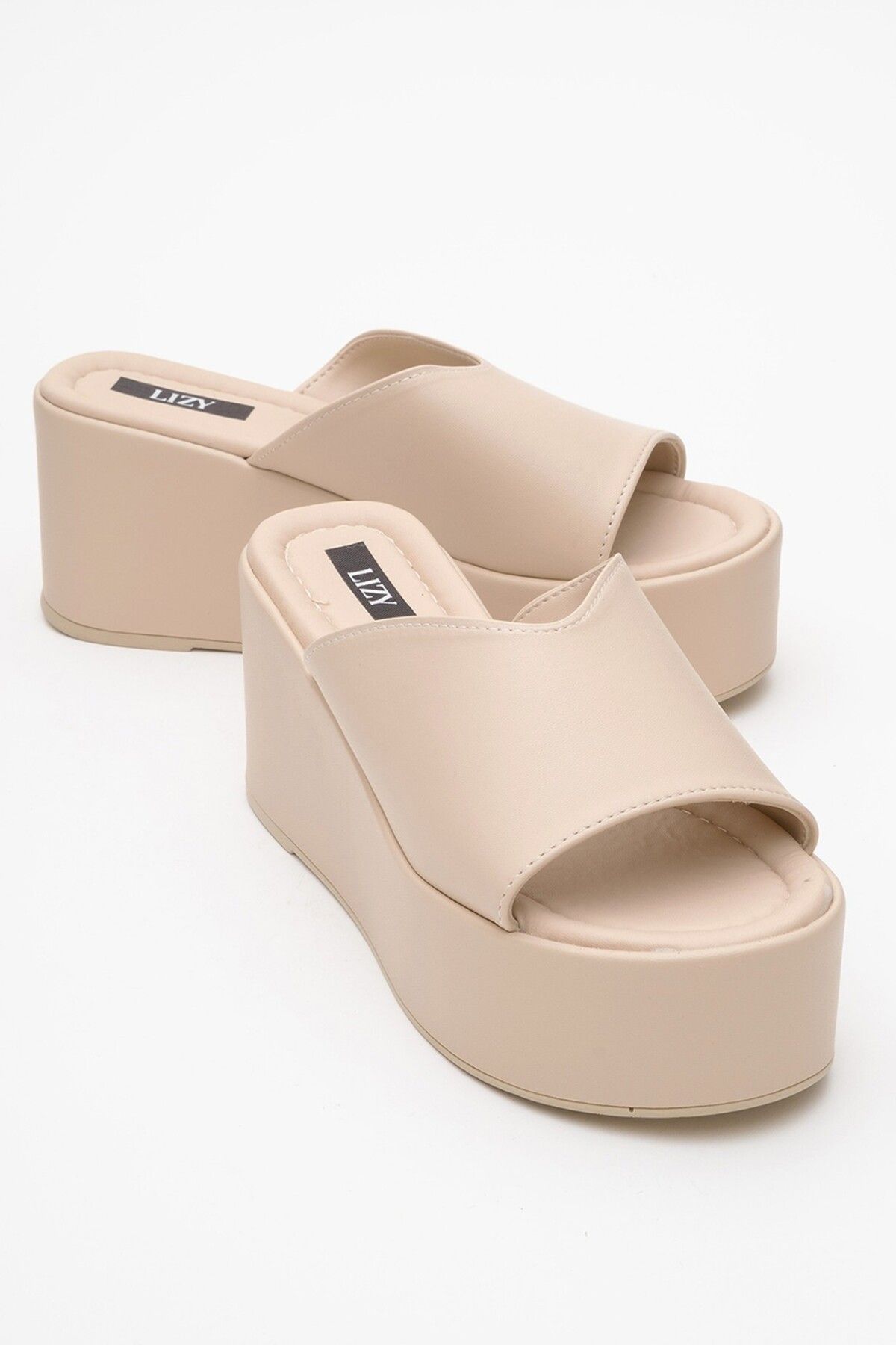 Lizy Shoes Günlük Yüksek Taban Kadın Terlik