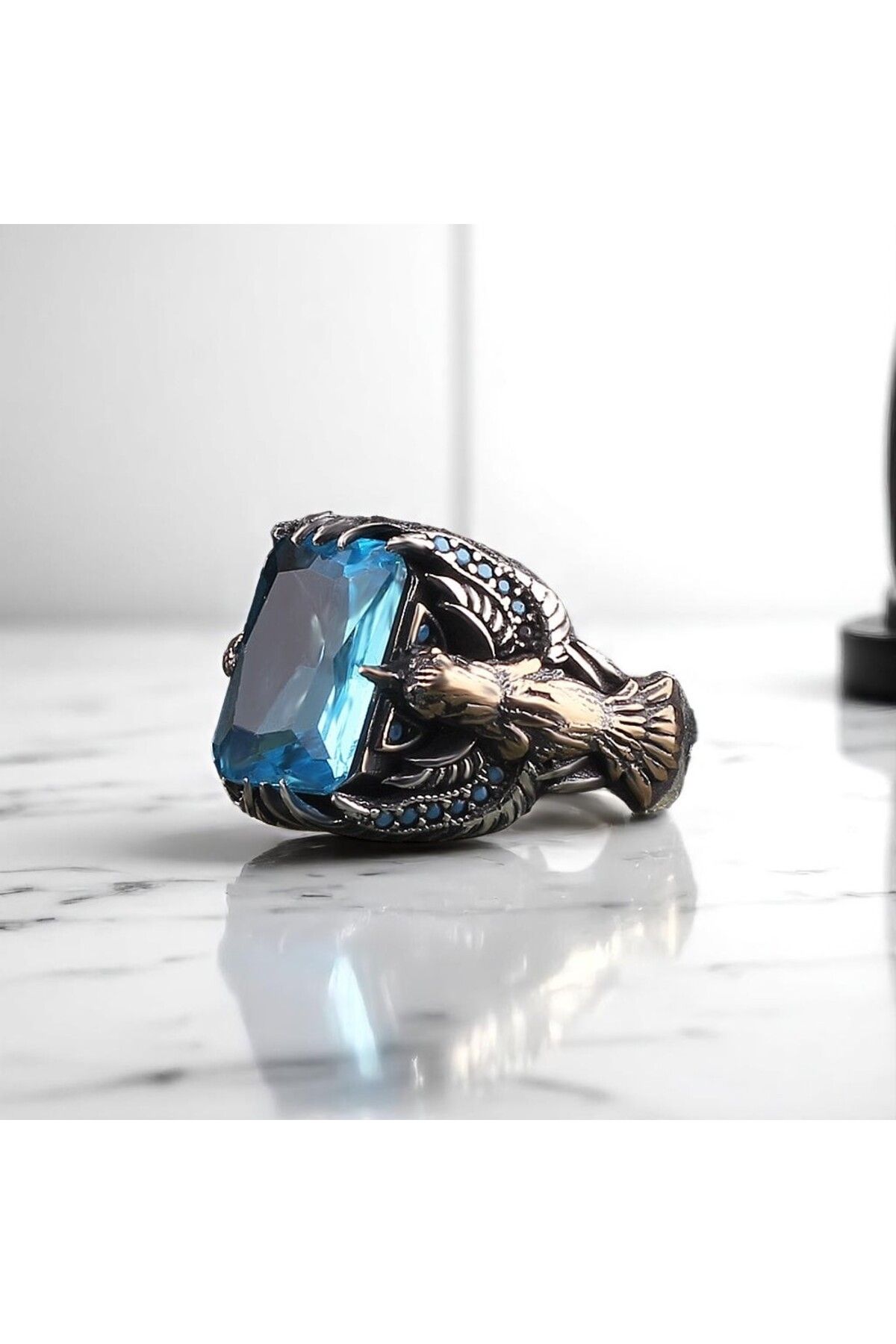 Asteria Jewelry Aquamarine Taşlı Gümüş Yüzük
