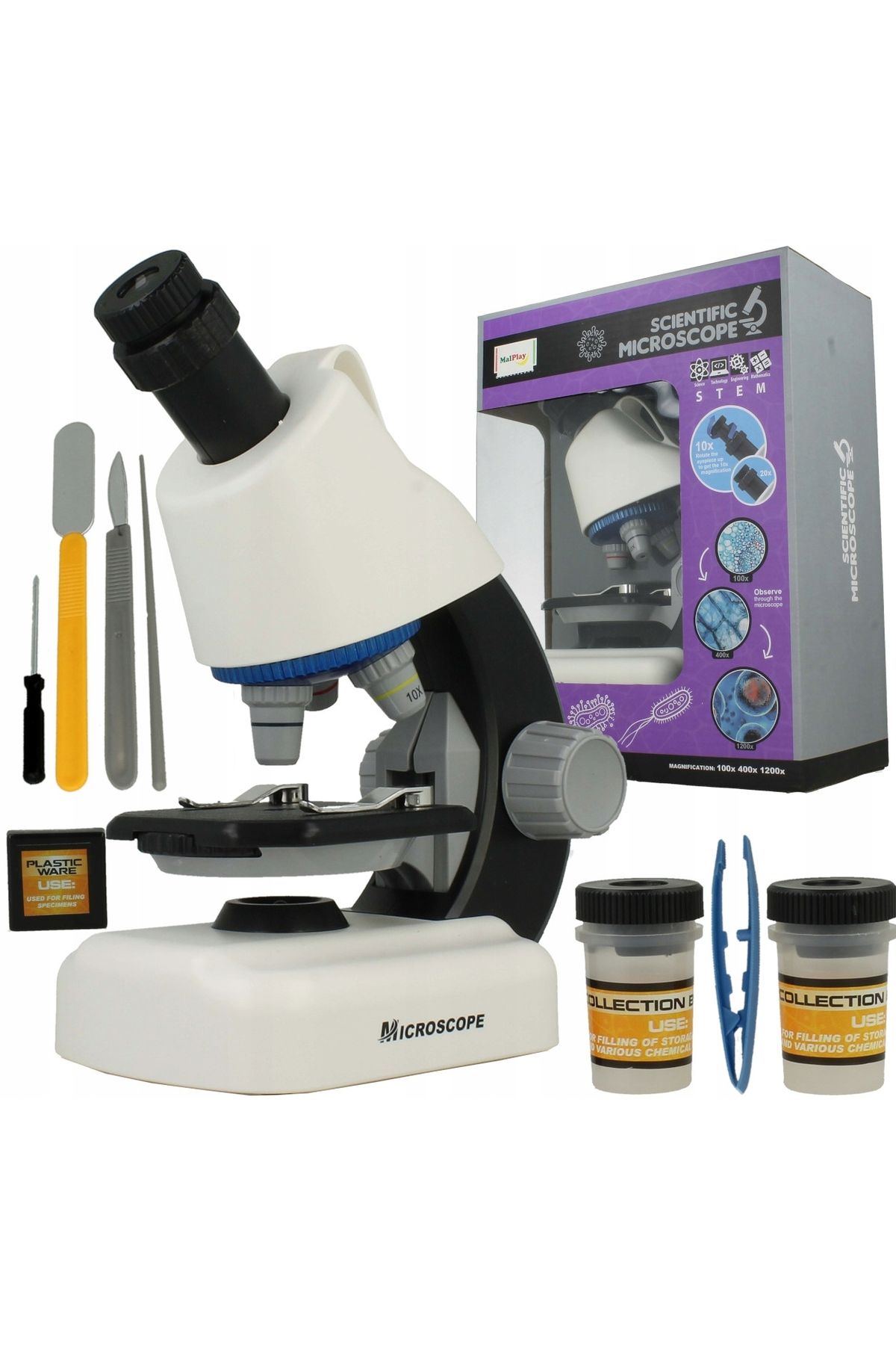 ideal STORE-Multifunctional Scientific Microscope I"Micro idealSTORE, Dimensions 22 x 10 x 16 cm, Adjustable LED Lamp 2