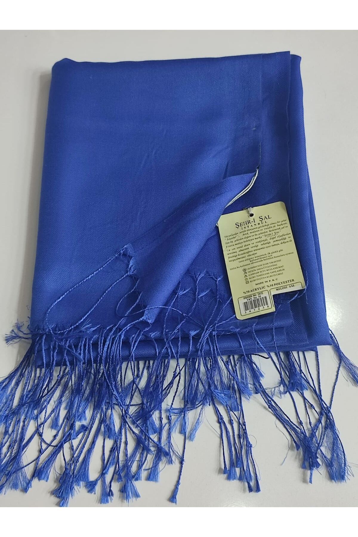 şehri şal MELODİ ŞAL 3472-38 SAKS MAVİ