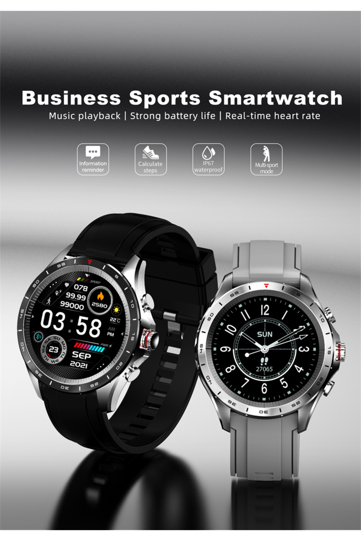 ideal STORE-CONDE FiT idealSTORE SmartWatch, Full Touch Screen, IOS/Android, Bluetooth, Heart Rate Monitoring 2