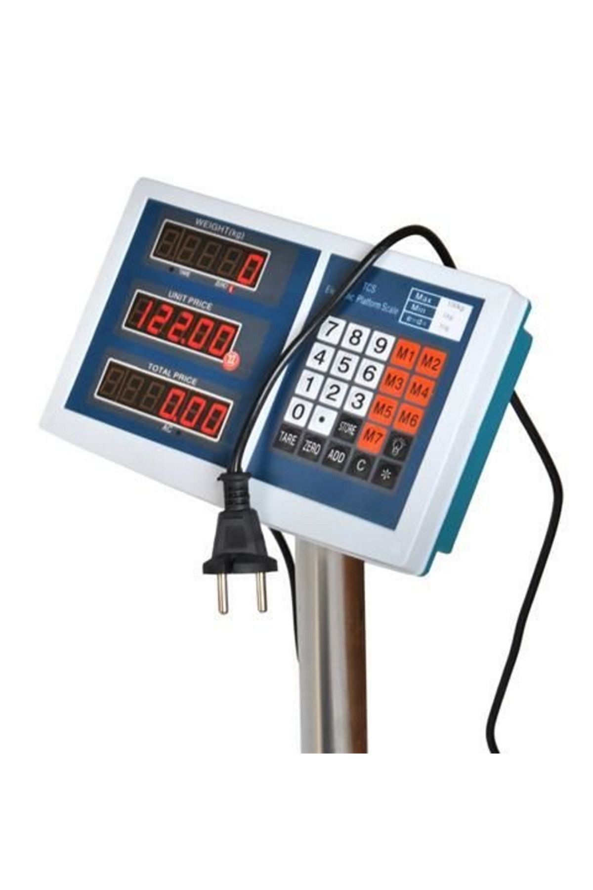 ideal STORE-idealSTORE Electronic Scale, Illuminated LCD DISPLAY, Dimensions 65 x 30 x 40 cm, Adjustable Feet, 3