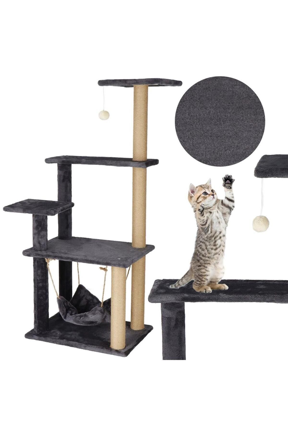 SERSIMO-Cat play set, with scratching post, hammock, ball, 121cm, graphite 7