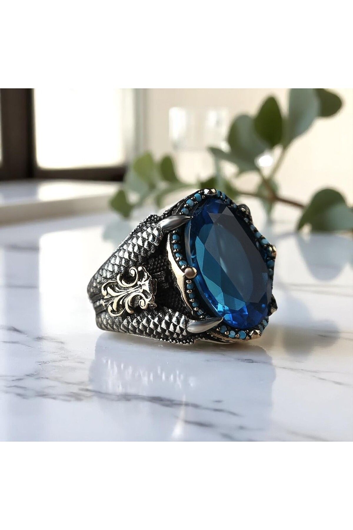Asteria Jewelry Aquamarine Taşlı Gümüş Yüzük