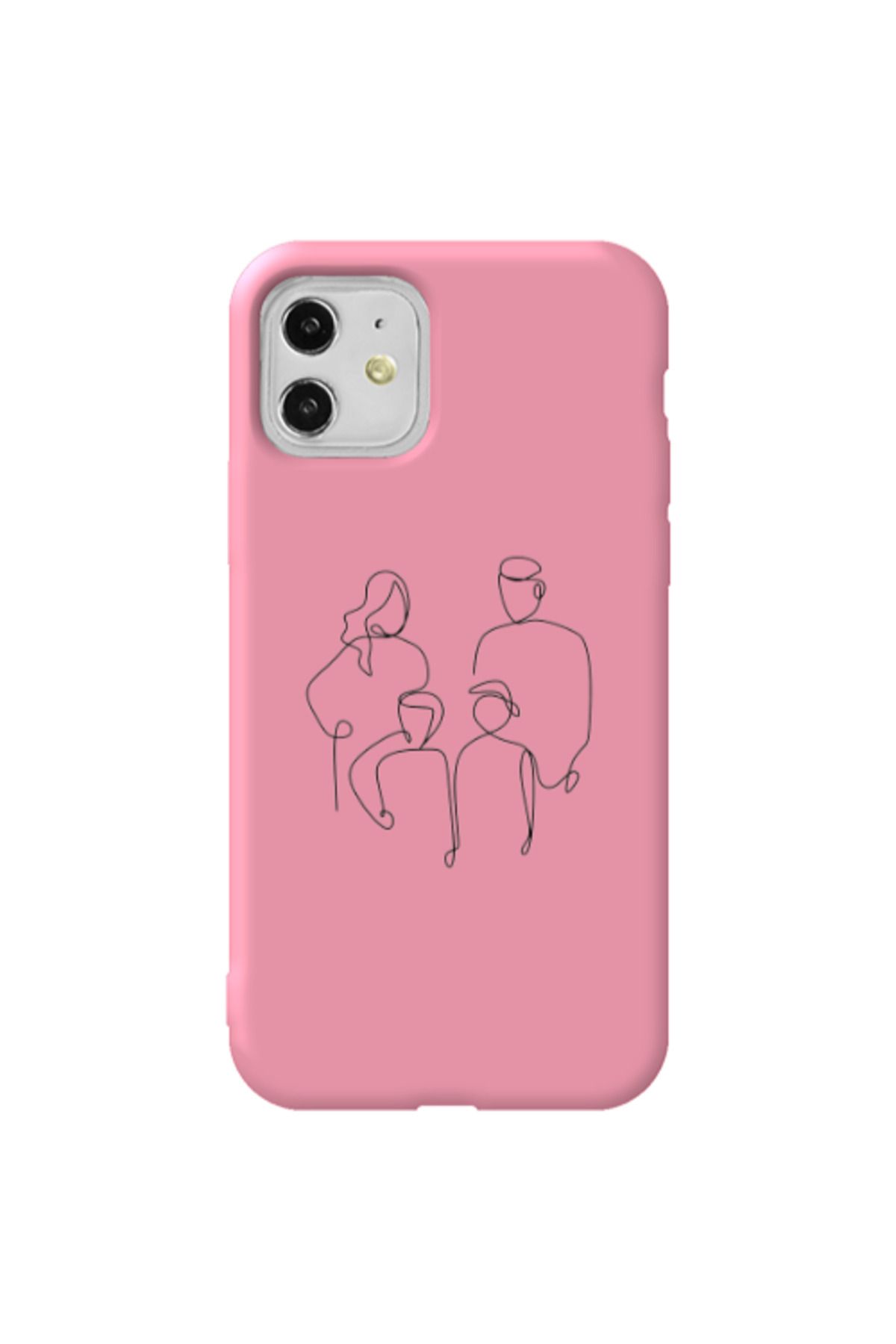 Cach Cach Apple iPhone 11 Aile Pembe Renkli Silikon Telefon Kılıfı