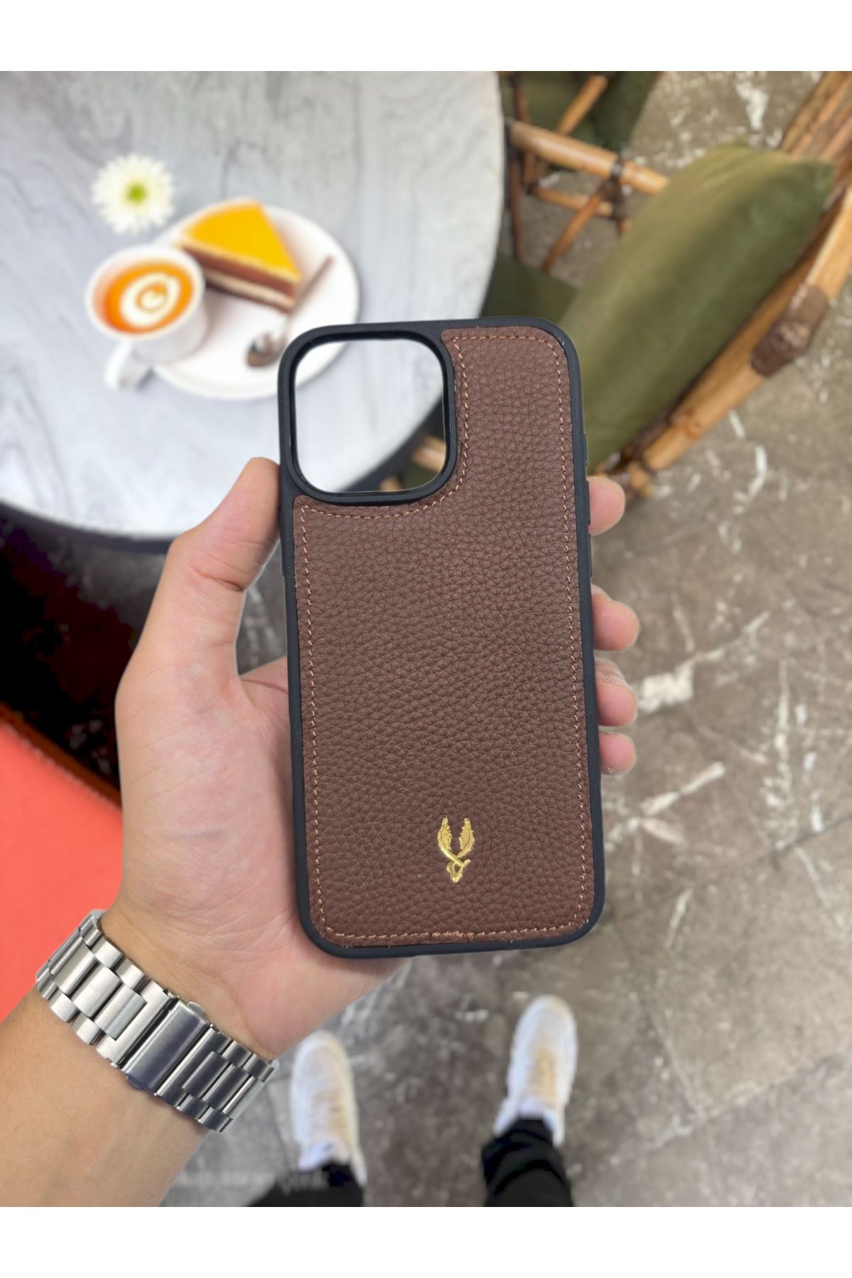 VİSSO Hakiki Deri İPHONE Telefon Kılıfı Kişiye Özel İsim Baskılı Kadın Erkek İPHONE 15 PLUS UYUMLU
