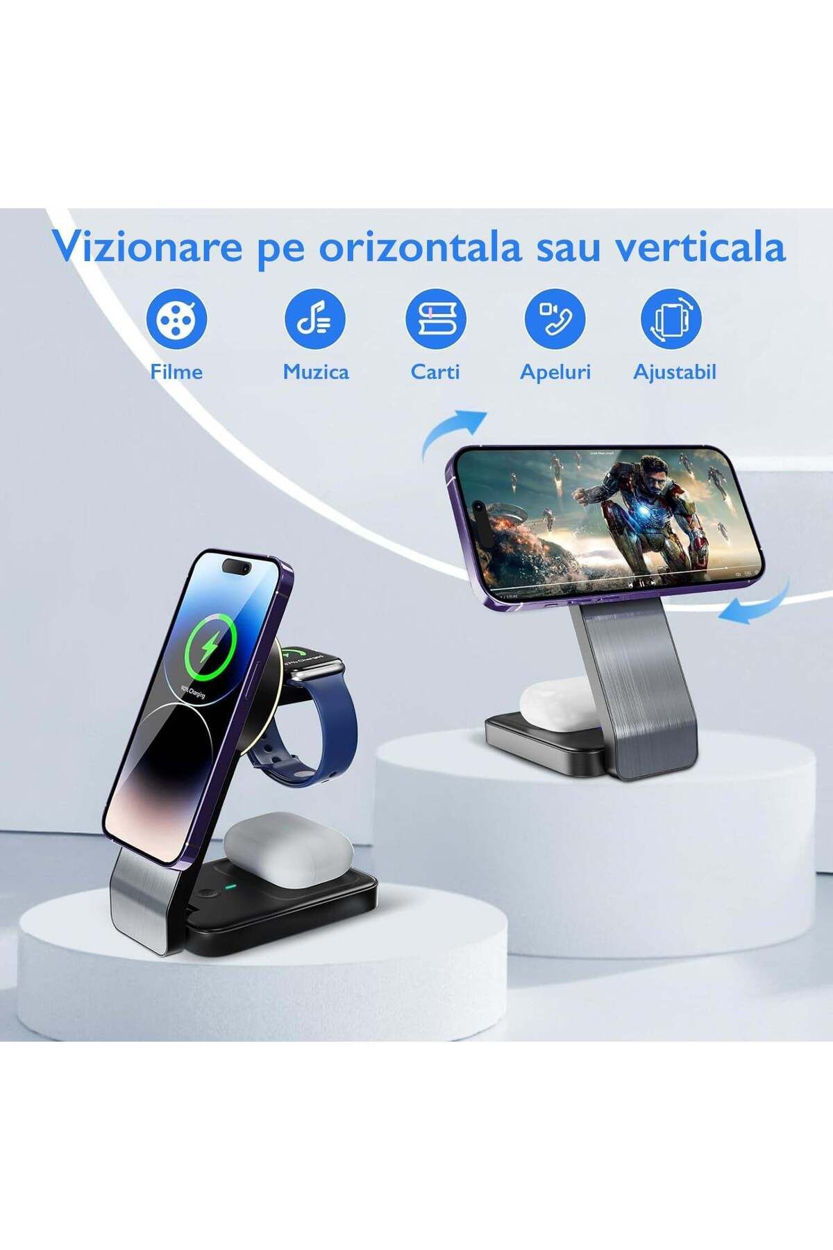 Loowoko-W79 3 in 1 Wireless Charging Station 5