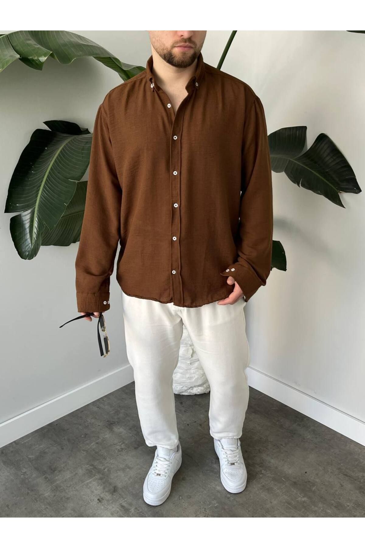 Ulu Collection Oversize Keten Gömlek