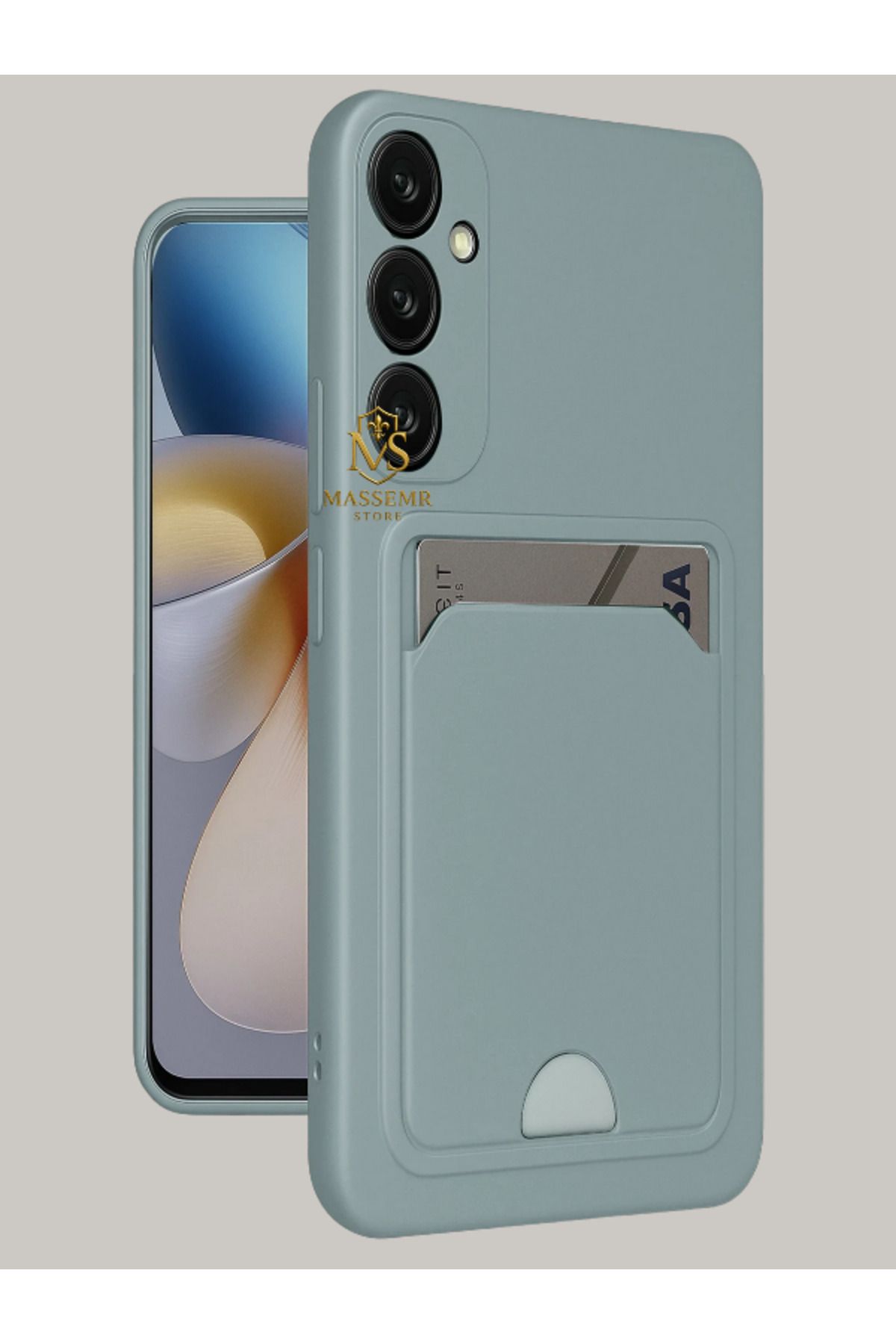 Massemr Samsung Galaxy A36 Uyumlu Kart Cepli Yumuşak Silikon Kılıf – Darbe Emici Şık Koruma