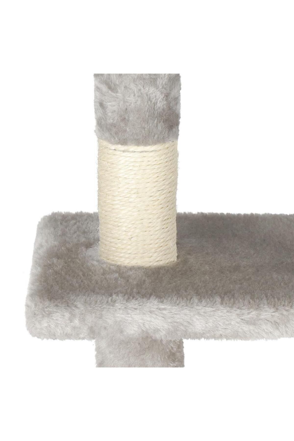 SERSIMO-Cat play set, with scratching post, hiding place, lying area, mice, 108cm, gray 11