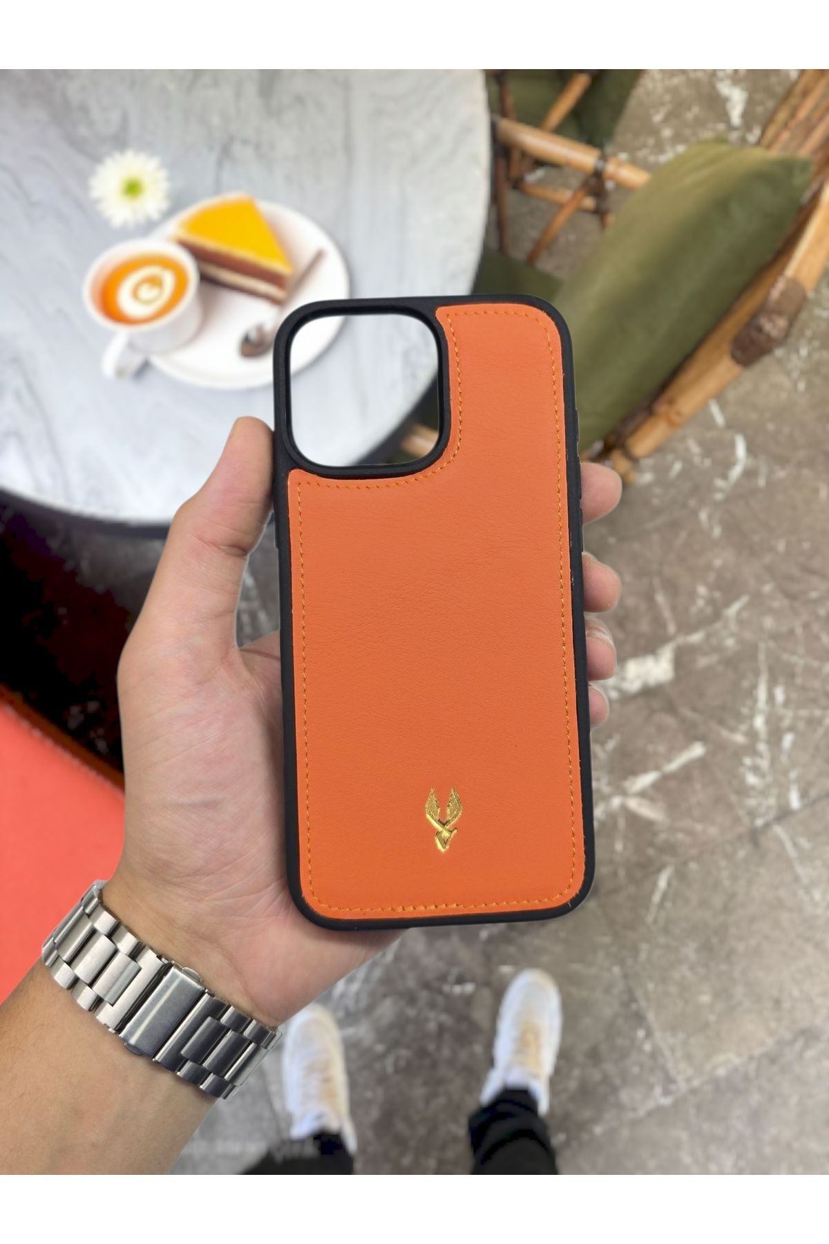 VİSSO Hakiki Deri İPHONE Telefon Kılıfı Kişiye Özel İsim Baskılı Kadın Erkek İPHONE 15 PLUS UYUMLU