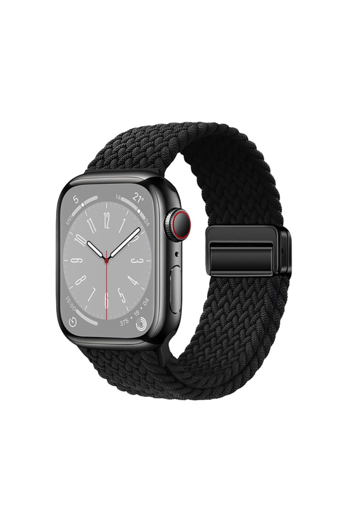 Megafox Teknoloji Apple Watch 42mm Uyumlu Zore KRD-134 Örgü Tasarımlı Hasır Kordon Strap Kayış