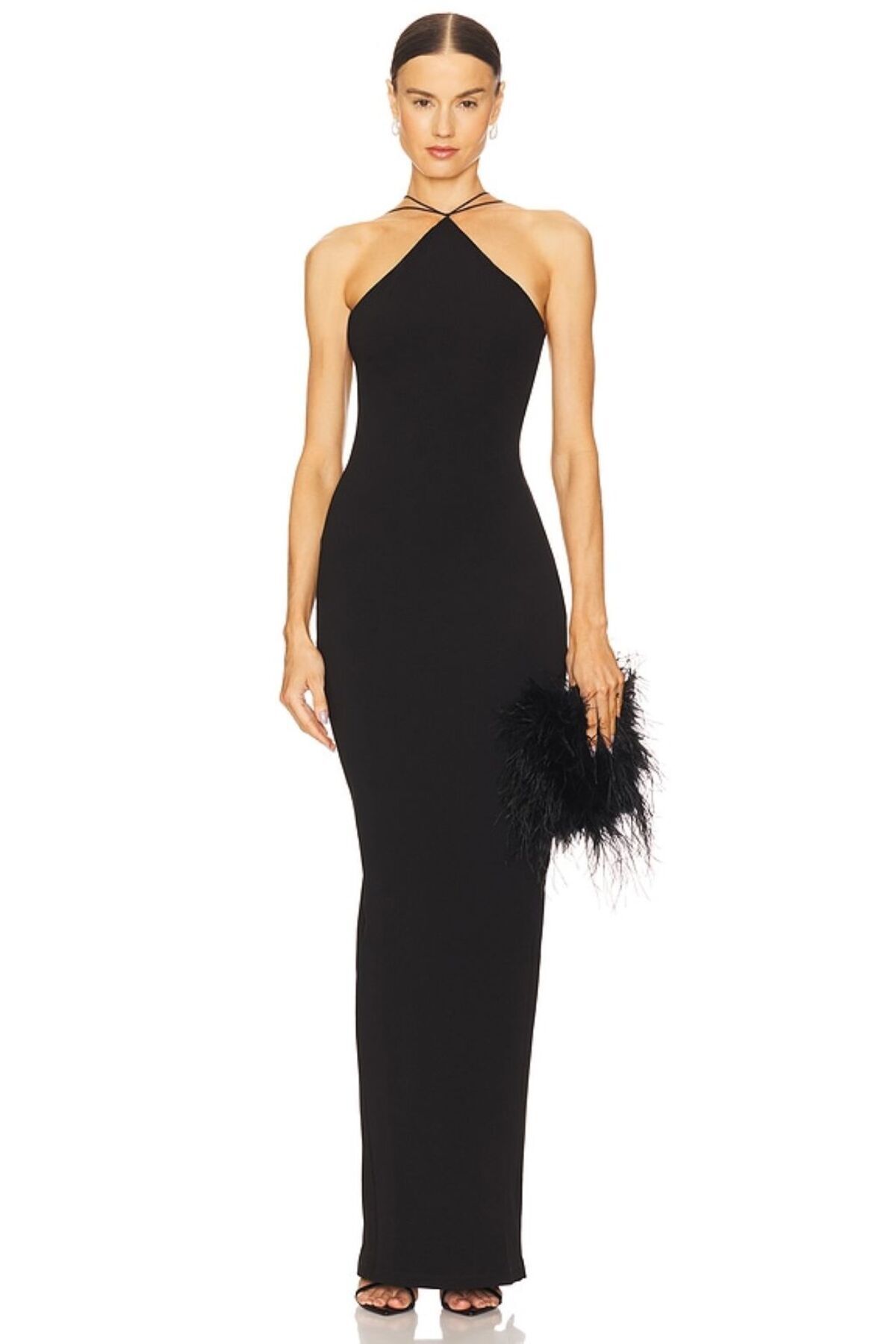 By Kul Design KADIN JARSE ARKASI YIRTMAÇLI MAXİ ELBİSE