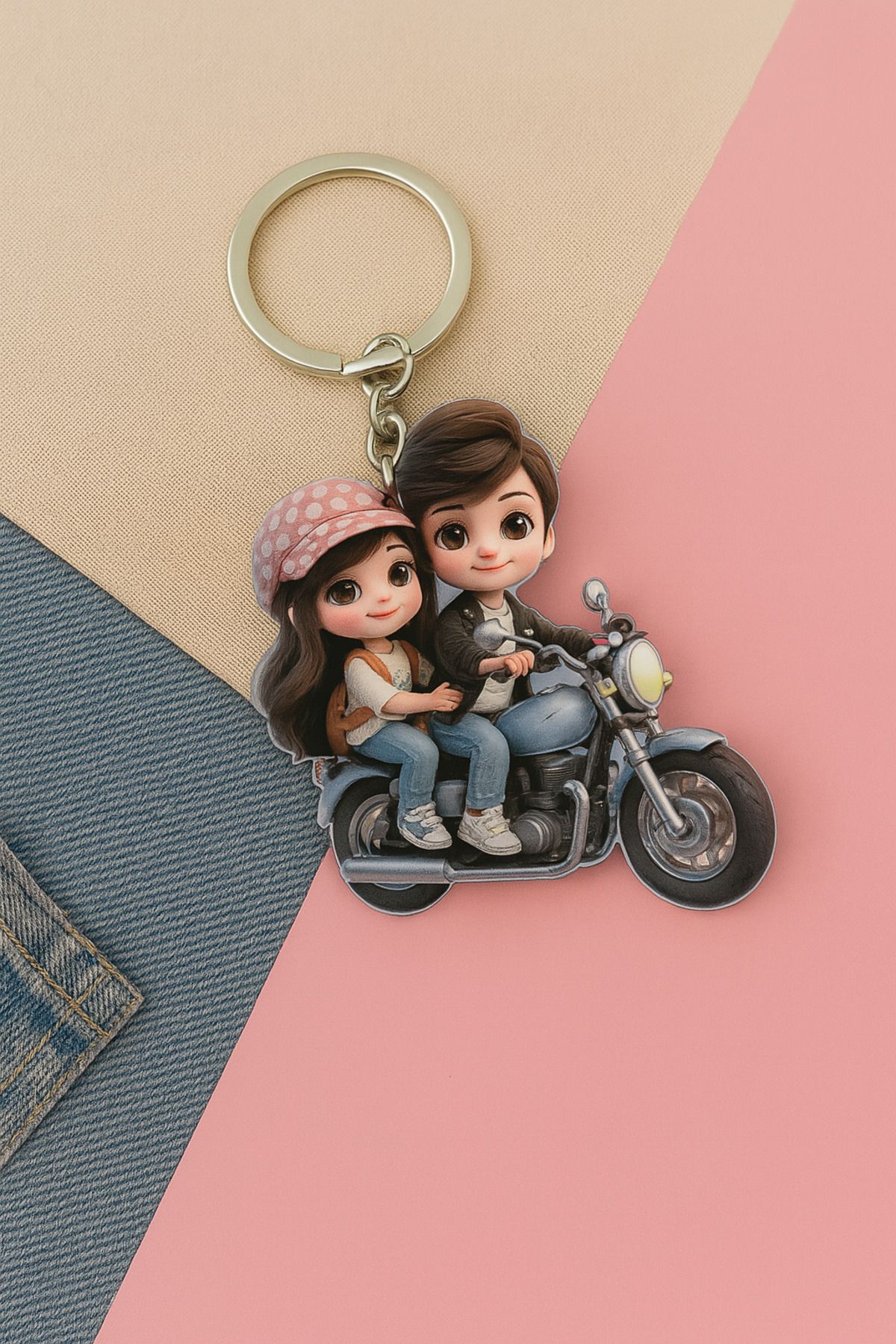 FDY 2D Sevgili Çift Motosiklet Anahtarlık