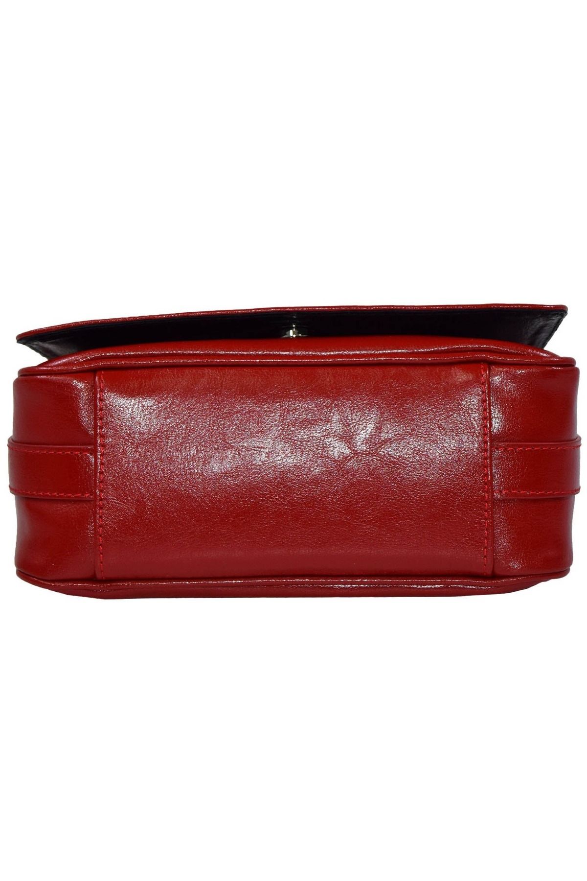 Magazinul de genti-Women's genuine leather bag, model 127, shoulder and crossbody, Red 6