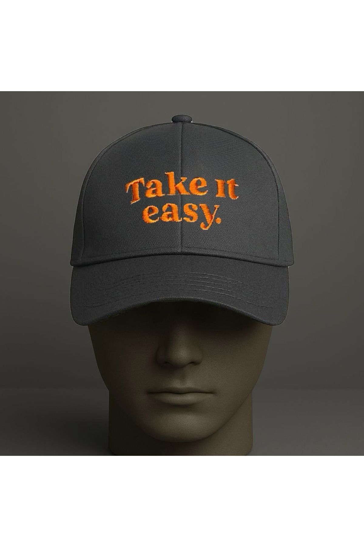 mieraedesign Mierae Unisex Turuncu Yazılı Gri Şapka