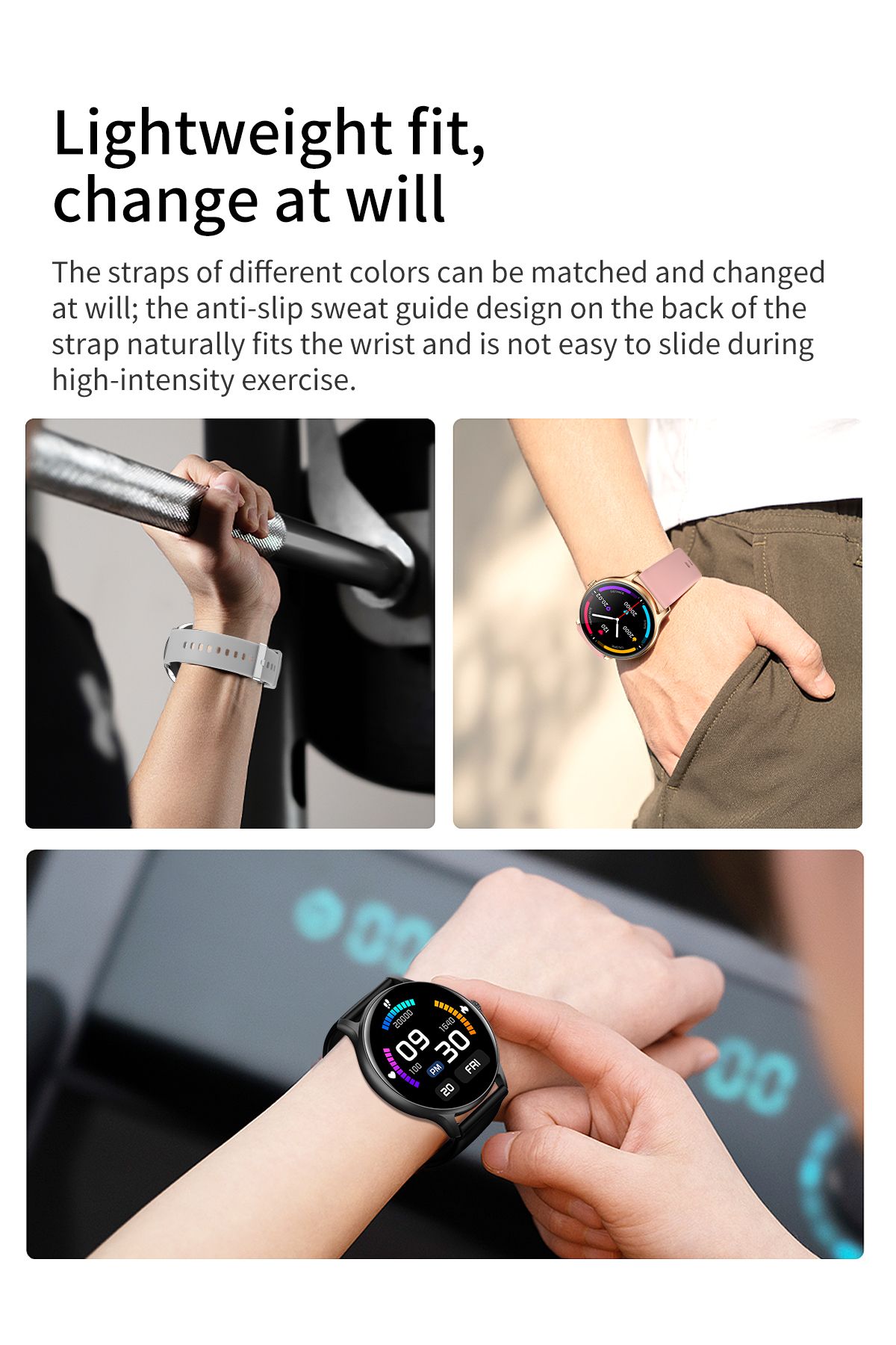 ideal STORE-Ceas Smartwatch Tokio Fashion idealSTORE, Ecran Rotund LCD, UltraSlim, Apeluri Bluetooth, Android- i 3